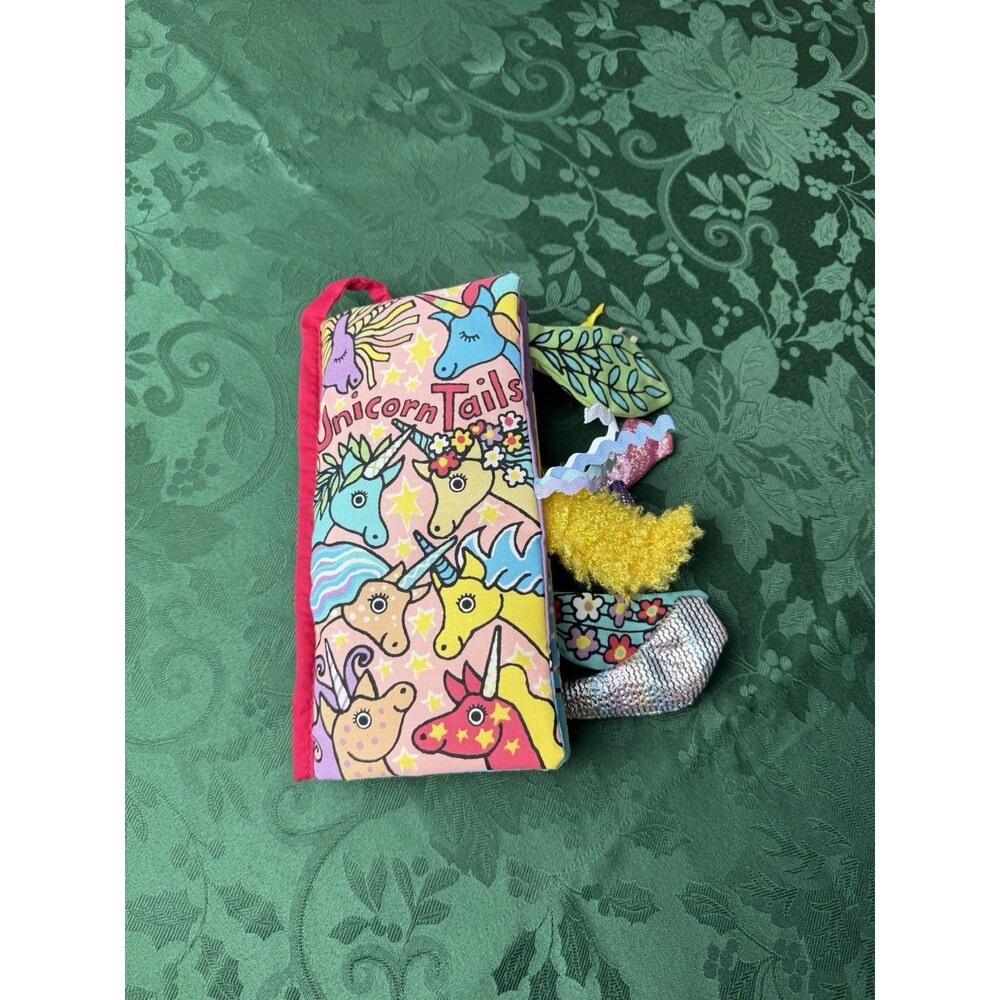 Jellycat London Unicorn Tails Cloth Soft Baby Book Magical Plush Story Crinkle